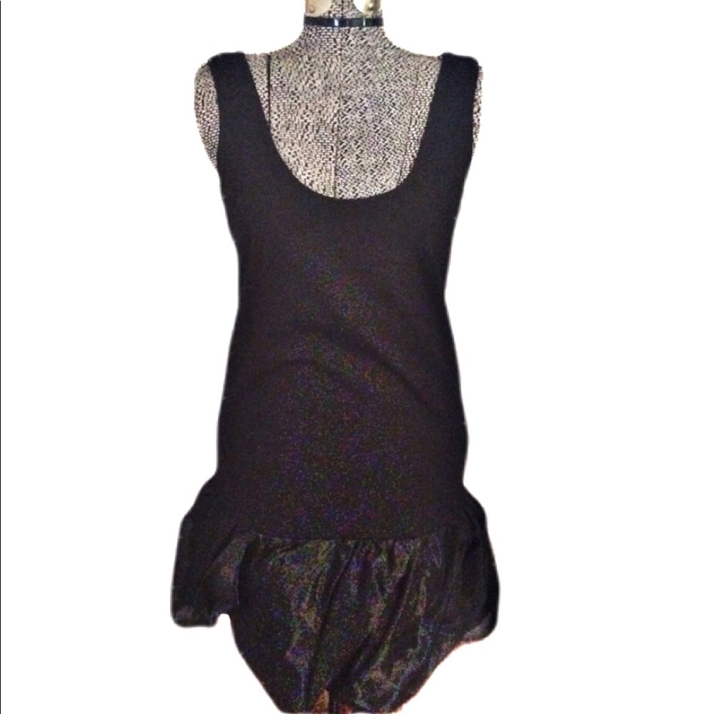BB Dakota black dress with sheer hemline detail - Picture 1 of 8